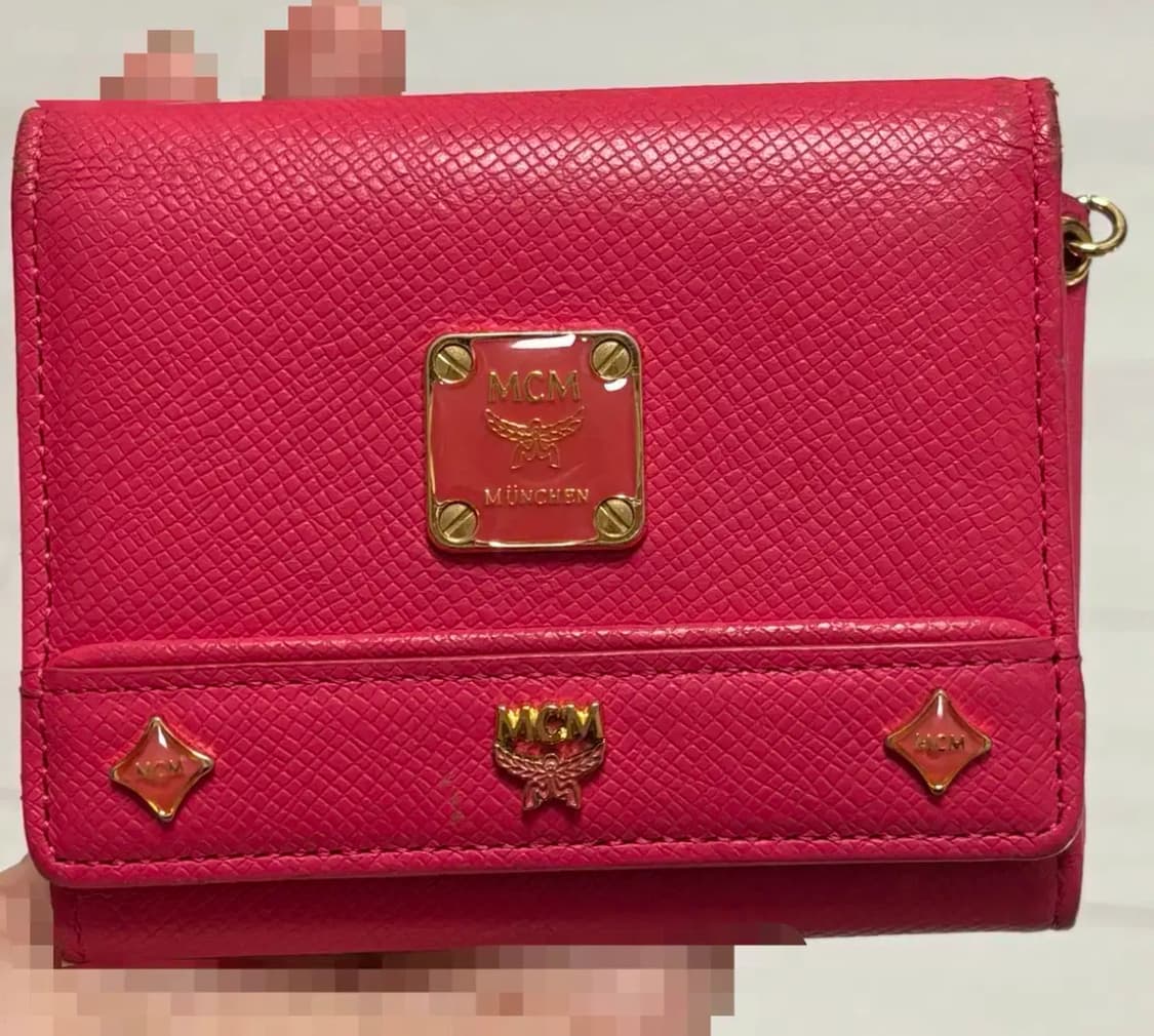 무료배송)중고 빈티지 mcm 엠씨엠 핑크 카드지갑 명합지갑 반지갑 상품이미지1