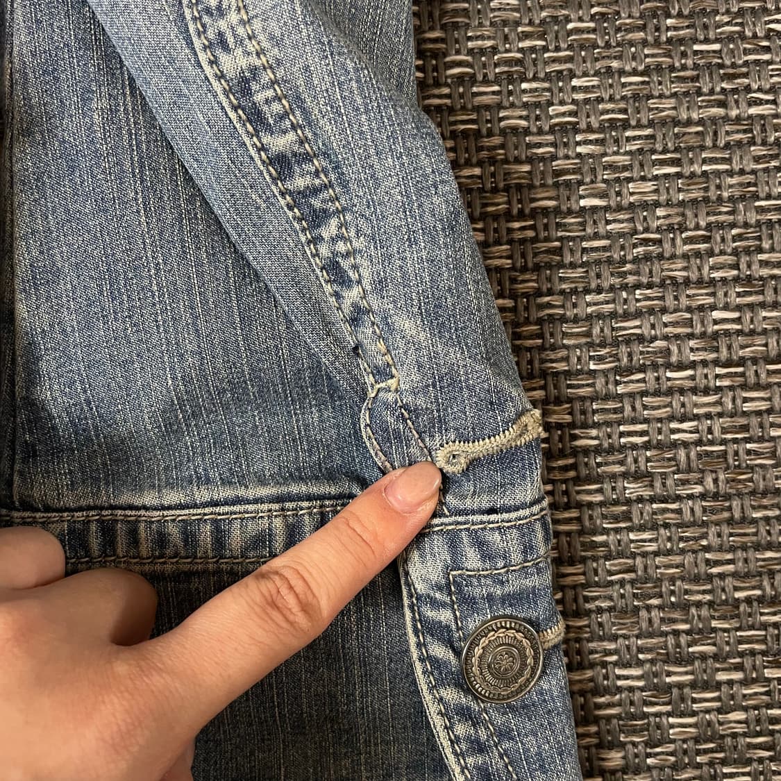 블루페페 디테일 데님 롱 원피스 상품이미지6