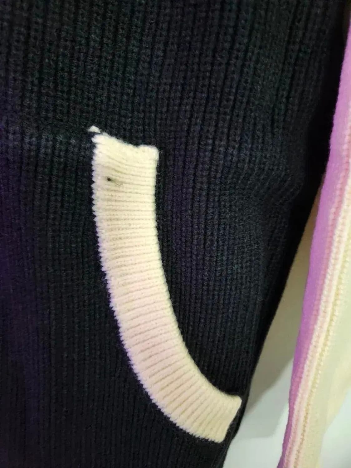 ALYXSE 앨리스 블랙/아이보리 후드 니트집업 M/총장70/가슴63/ 상품이미지6