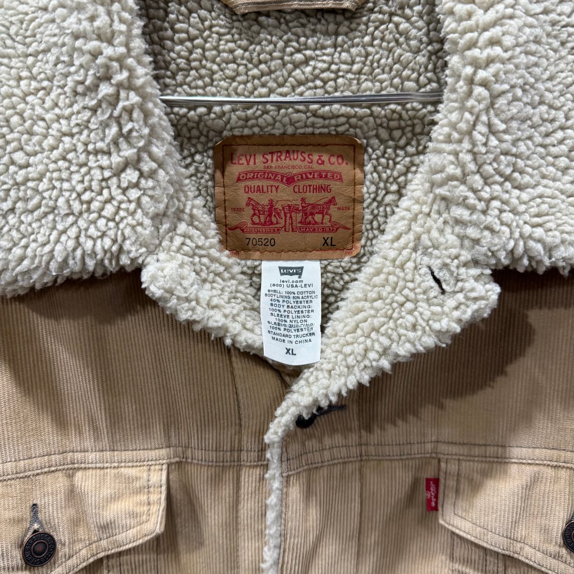 XL 리바이스 Levis 70520 코듀로이 쉐르파 트러커 자켓 상품이미지3