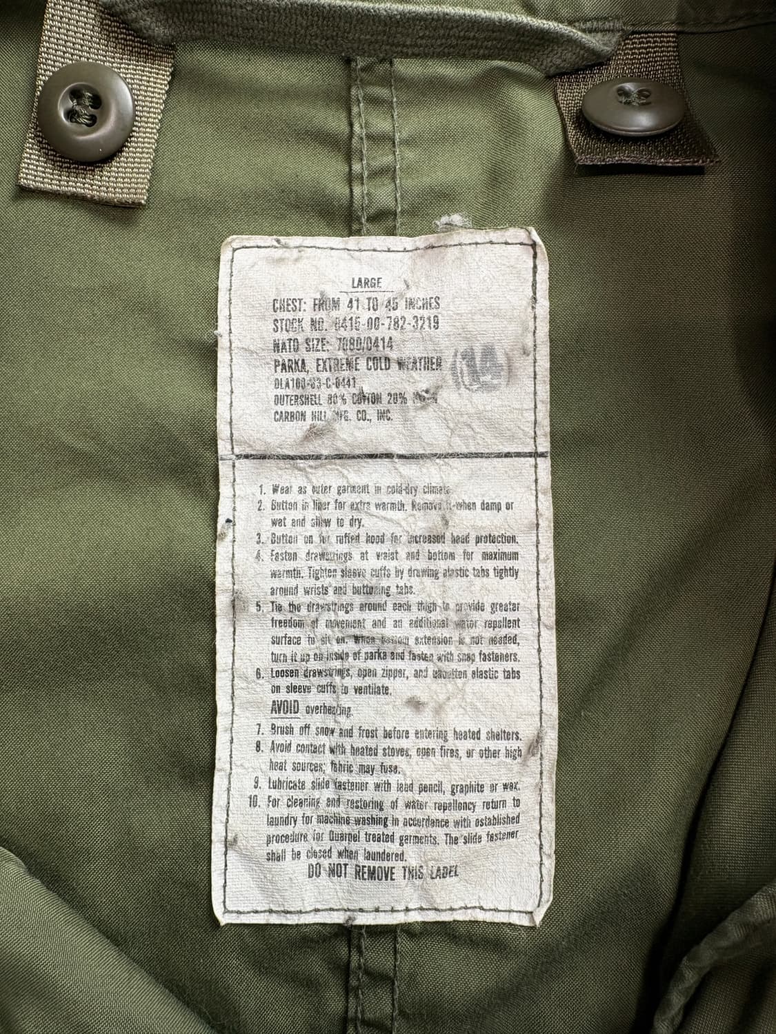 미군 오리지널 M65 피쉬테일 파카 3908 상품이미지4