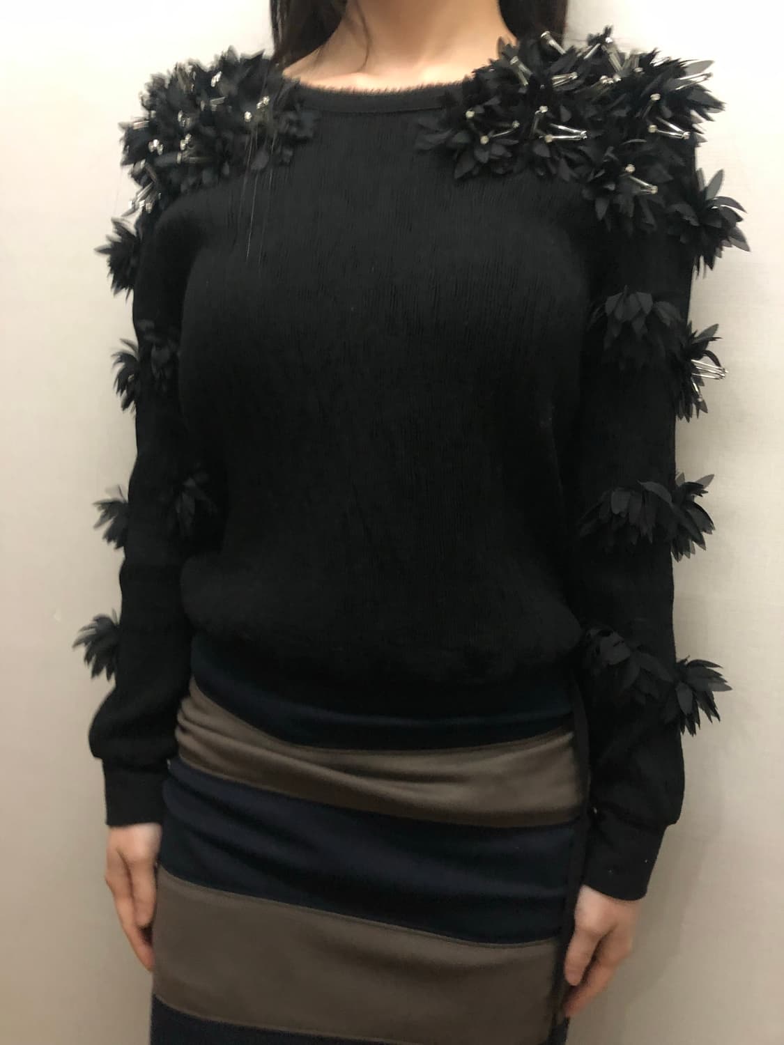 빈티지 블랙 펑크 디테일 탑 상품이미지1