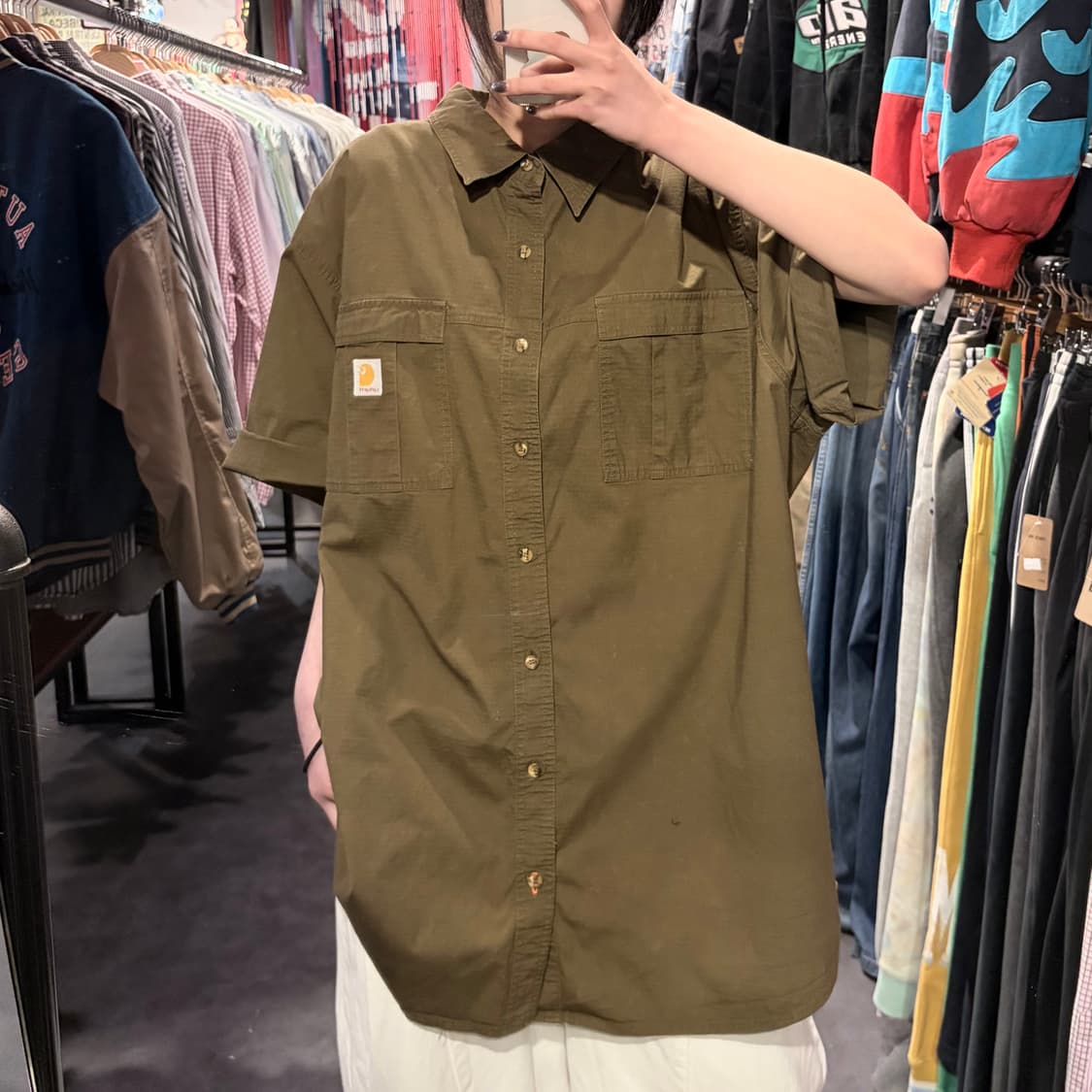[IM] Carhartt 칼하트 반팔 셔츠 카키 상품이미지2
