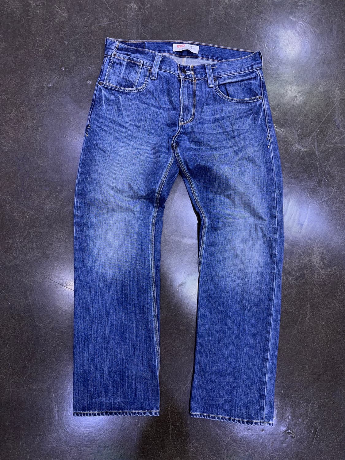 리바이스 514 슬림 스트레이트핏 빈티지 워싱 백포켓 데님팬츠 33 상품이미지1