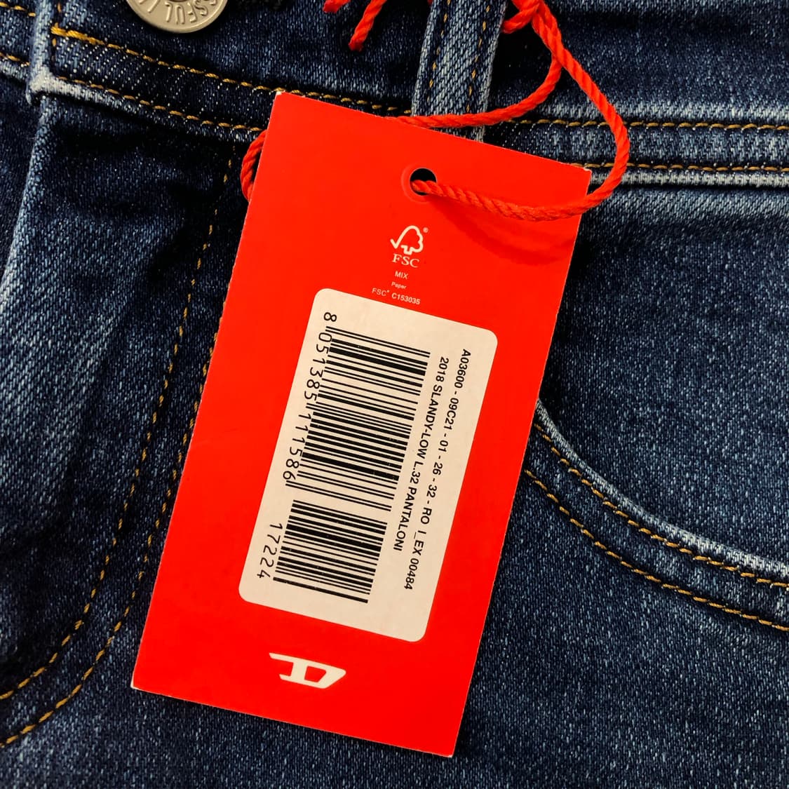 데드스탁 디젤 워싱 스키니진 데님 팬츠 상품이미지4