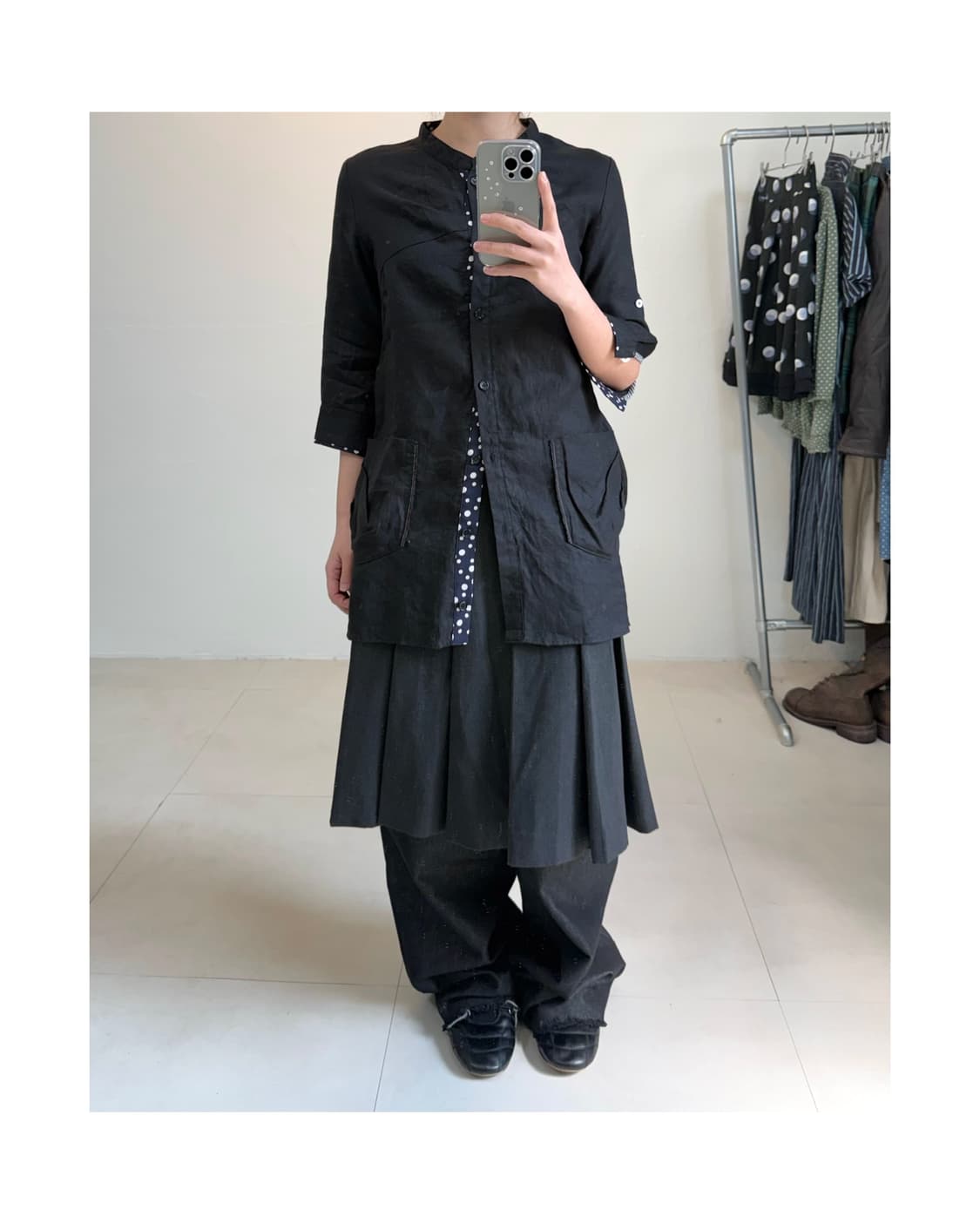 빈티지 도트 원피스 상품이미지3