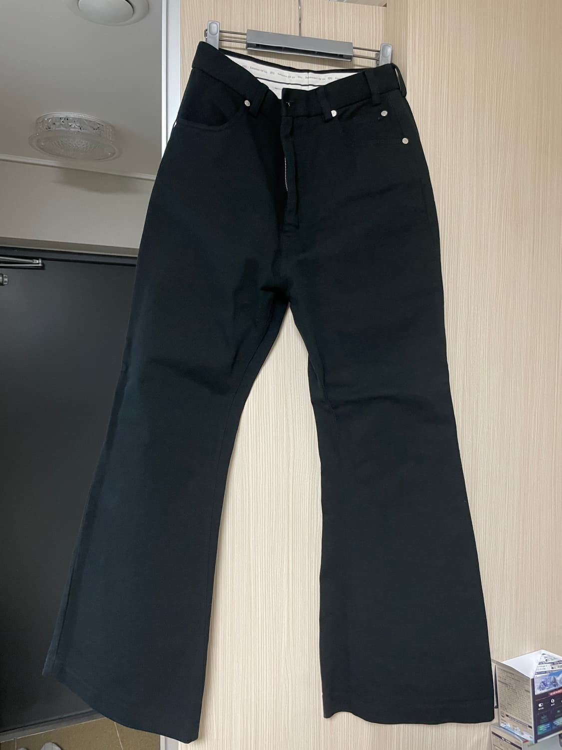 stu 플레어 코튼 팬츠 블랙 S 상품이미지1