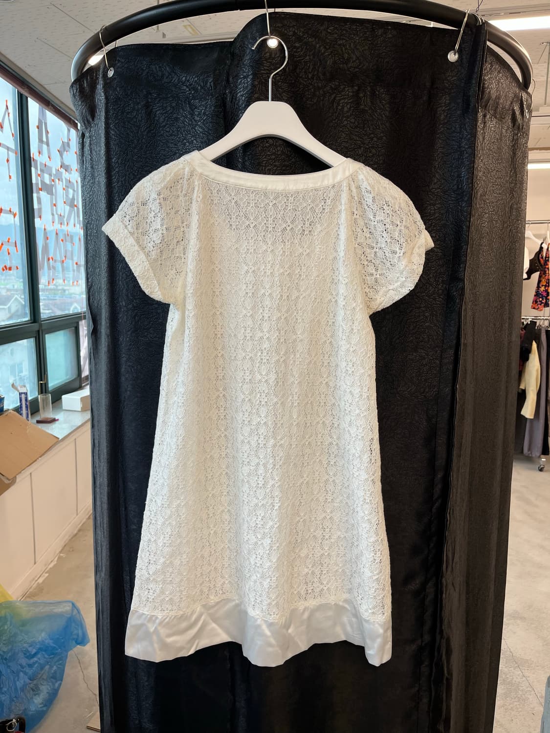 레이스 새틴 반팔  상품이미지3