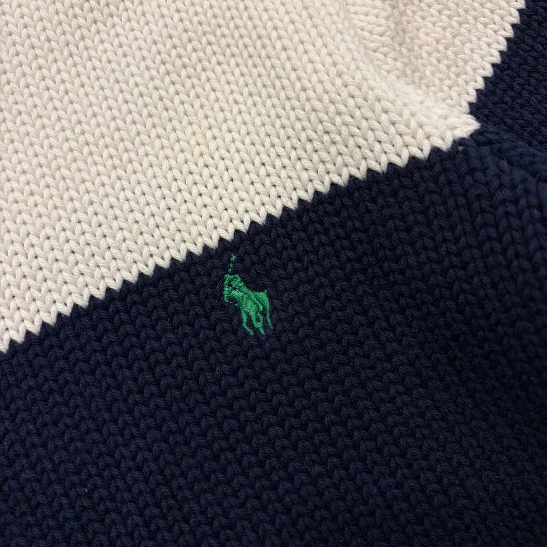 [L] 폴로 랄프로렌 집업 니트 가디건 아이보리 네이비 C56 상품이미지9