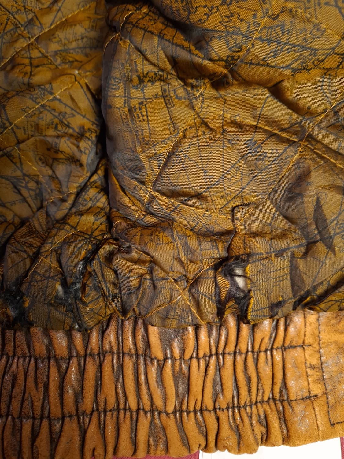 80's 일본판 빅사이즈 밀리터리 리얼레더 봄버자켓 상품이미지9