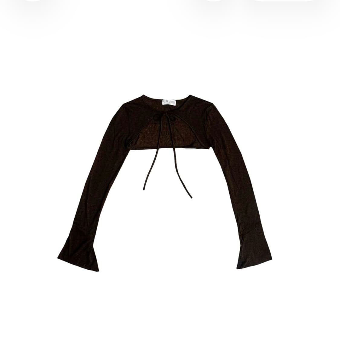 뉴얼린 시스루 볼레로 가디건 브라운 상품이미지1