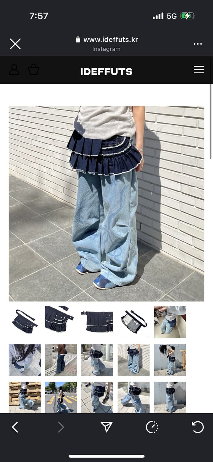 Ideffuts levis remade frill belt (denim) 상품이미지6