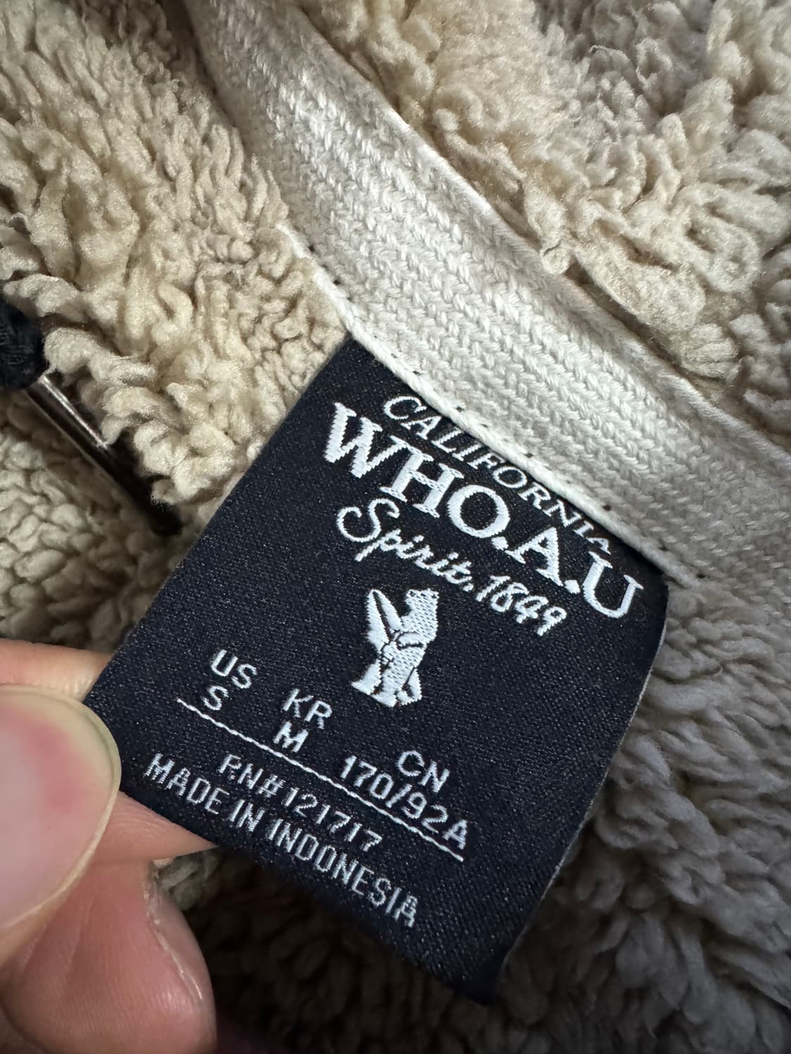 후아유 스펠아웃 보아털 후드집업 블랙 M ~ L 상품이미지3