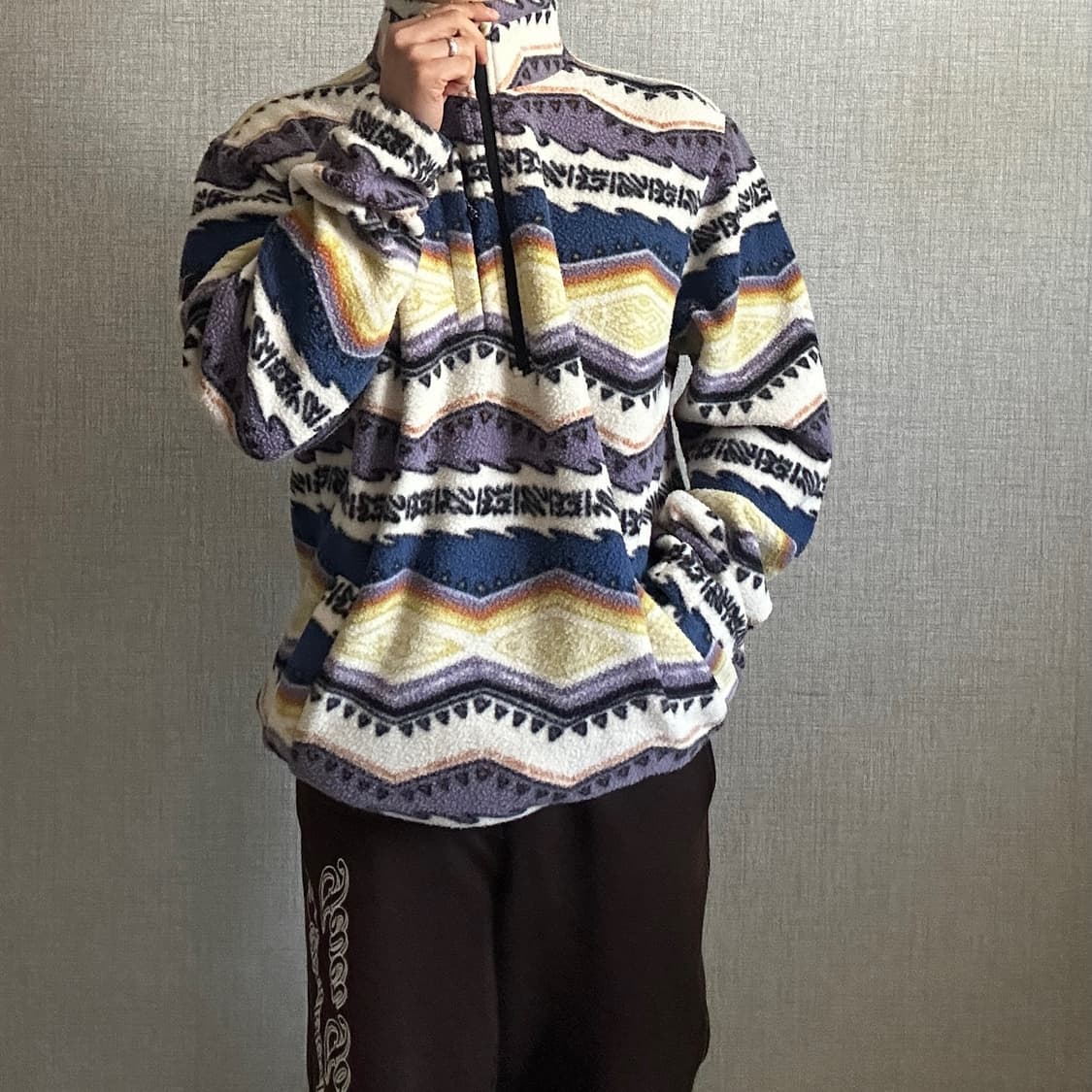 Billabong Multi Pattern Fleece Anorak 상품이미지3