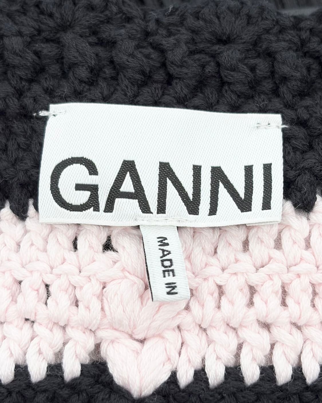 가니 블랙 핑크 소프트 코튼 크로셰 베스트  상품이미지7