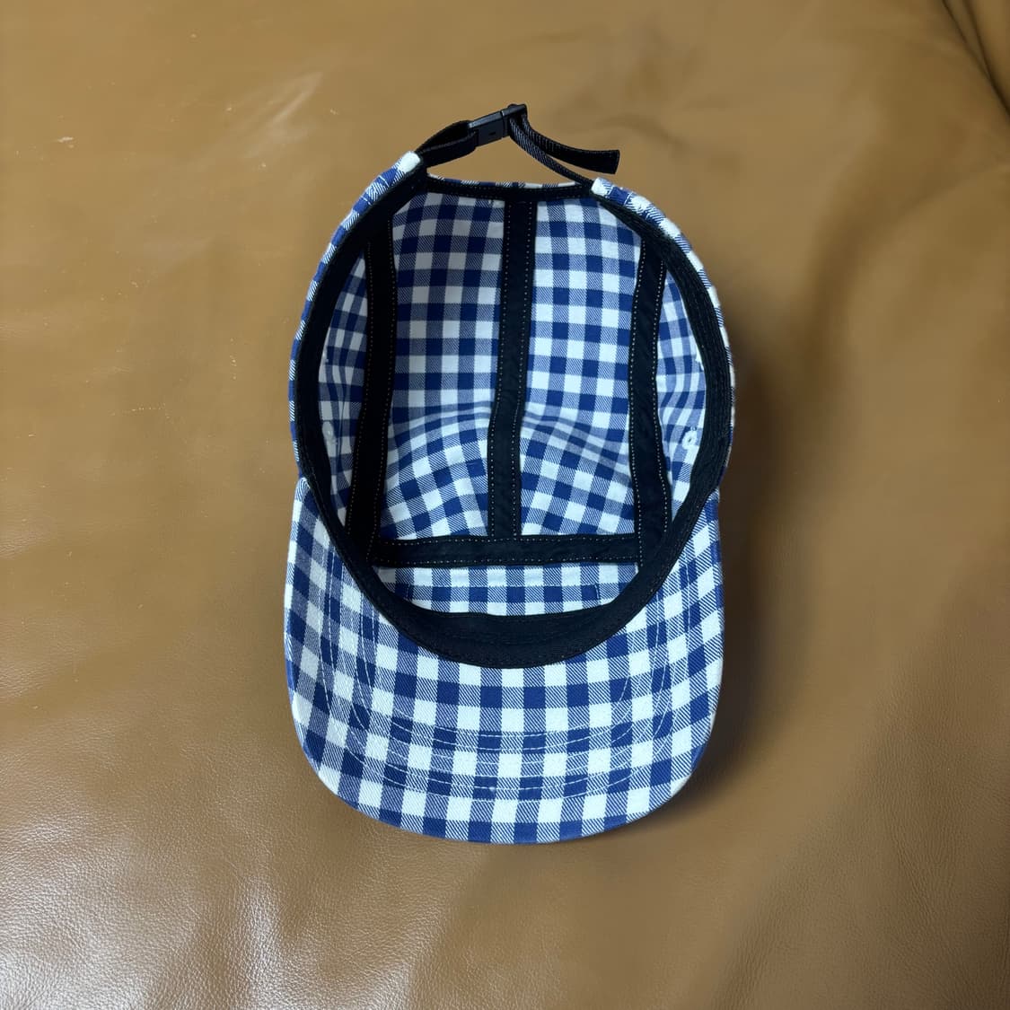 슈프림 캠프캡 모자 박스로고 23ss 깅엄체크 네이비 상품이미지7