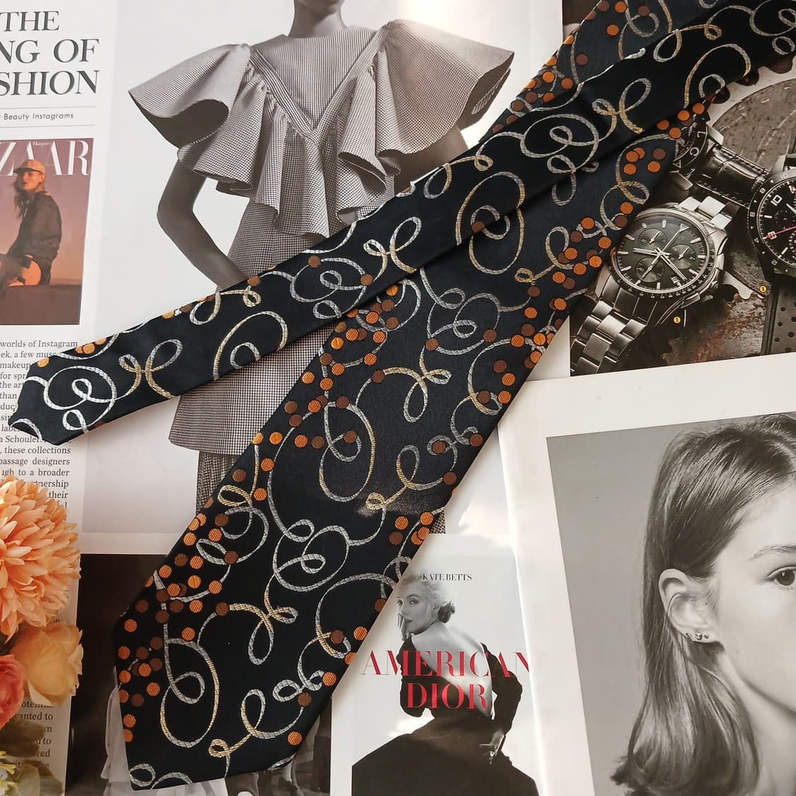 파코라반 실크 블랙 패턴 넥타이 9.5cm A+등급 K19187
 상품이미지3