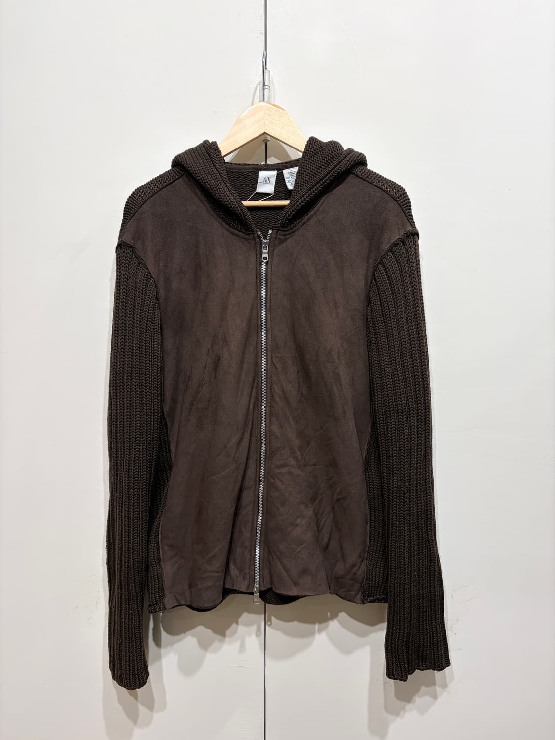 아르마니 익스체인지 스웨이드 투웨이 니트 후드집업 상품이미지1