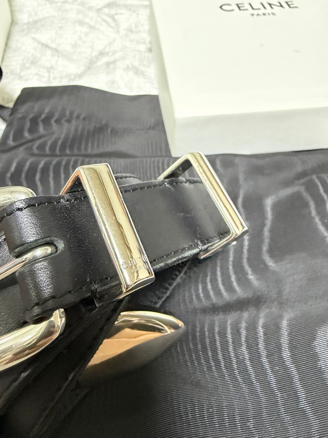 [85]셀린느 미디엄 25MM 웨스턴 벨트 - 빈티지 카프스킨 상품이미지4