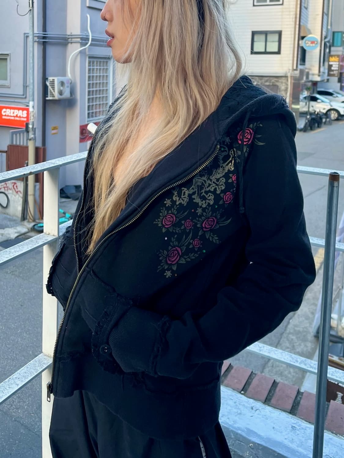 하드락카페 오사카 펑크 락 후드집업 상품이미지5