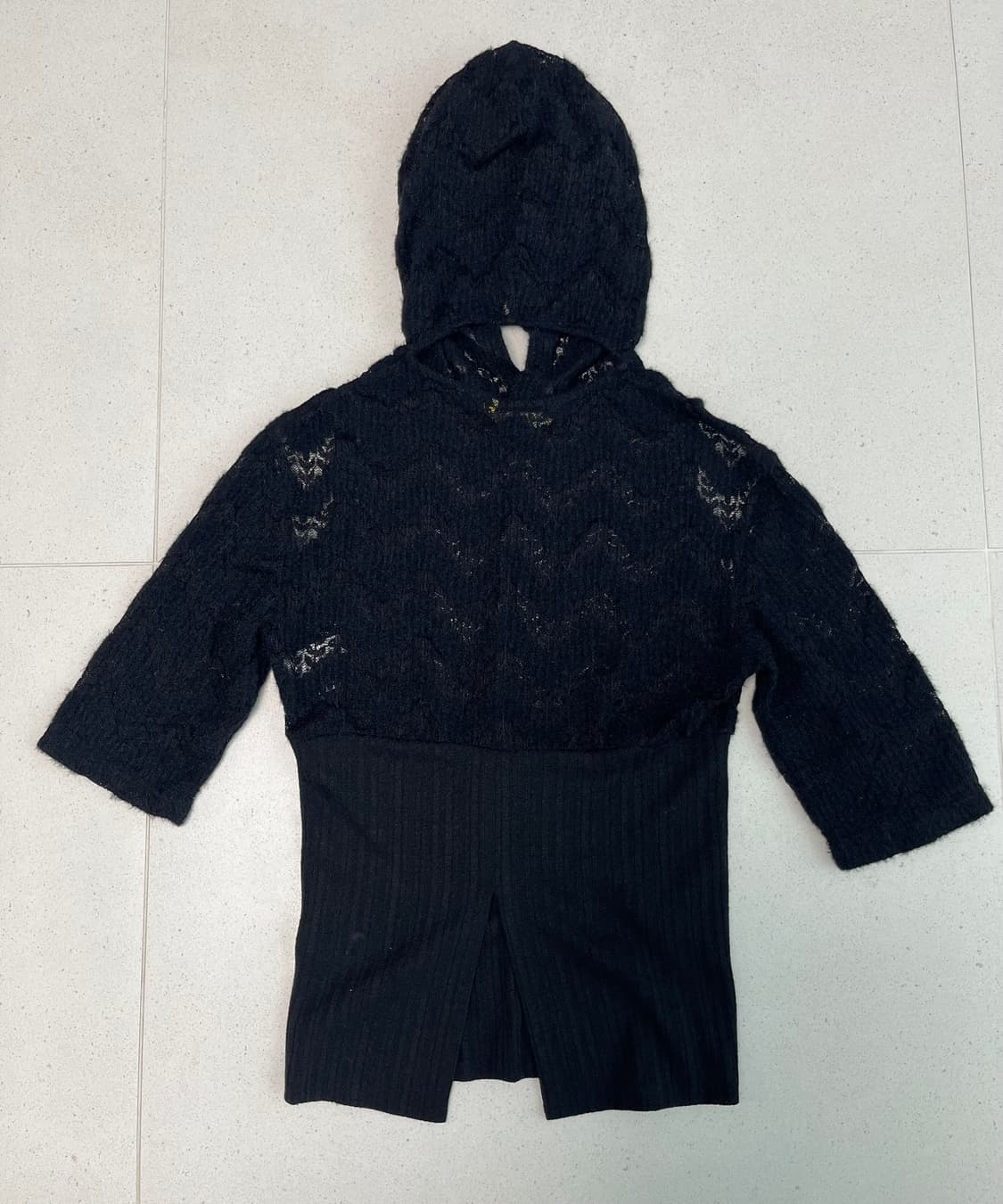Kyo Knit cut-out hoody tee 상품이미지4