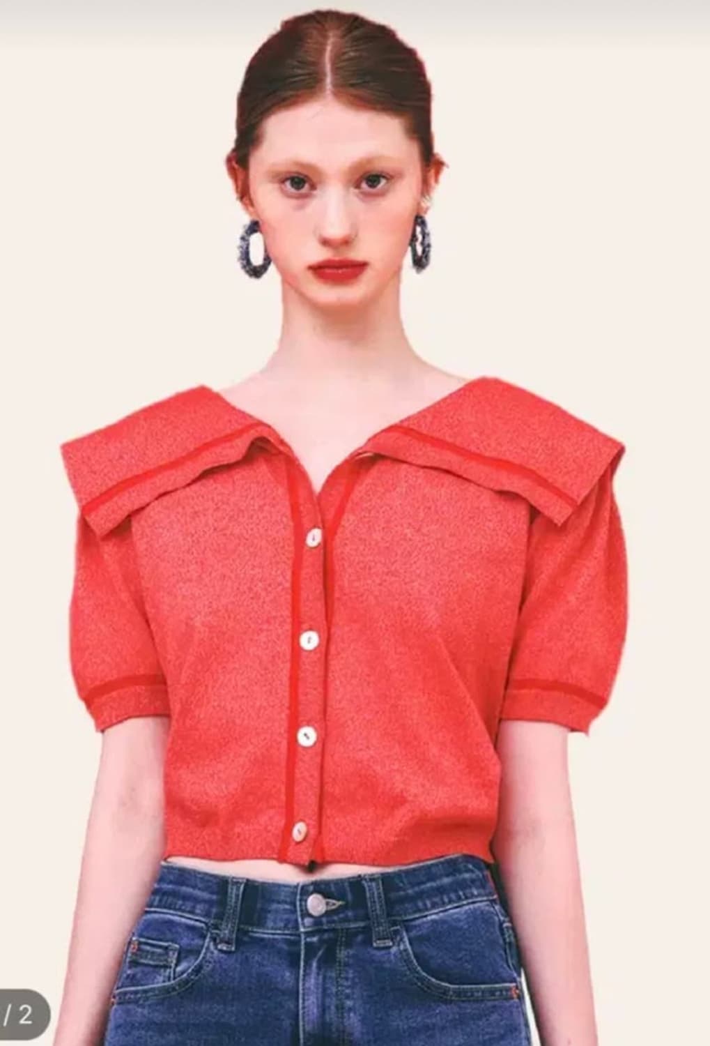 에브모우 세일러 카라 썸머 가디건 상품이미지2