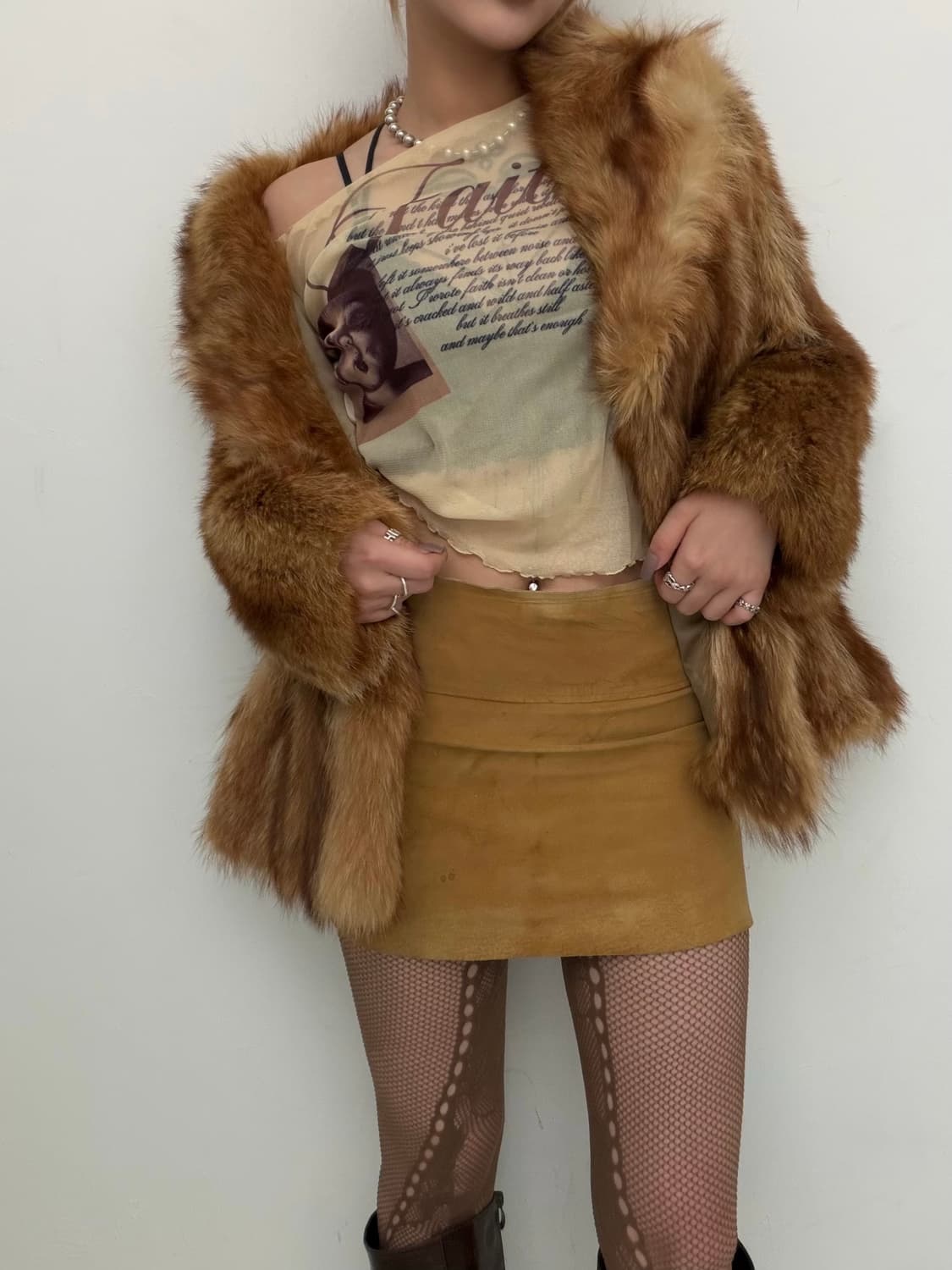 브라운 리얼퍼 자켓 상품이미지1