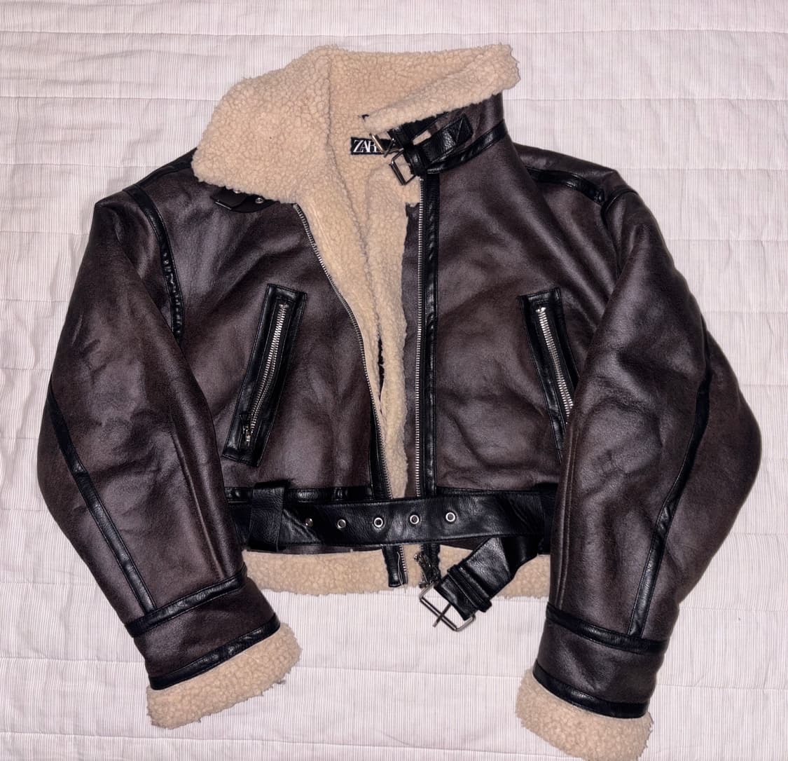 ZARA 가죽 무스탕 저켓 상품이미지1