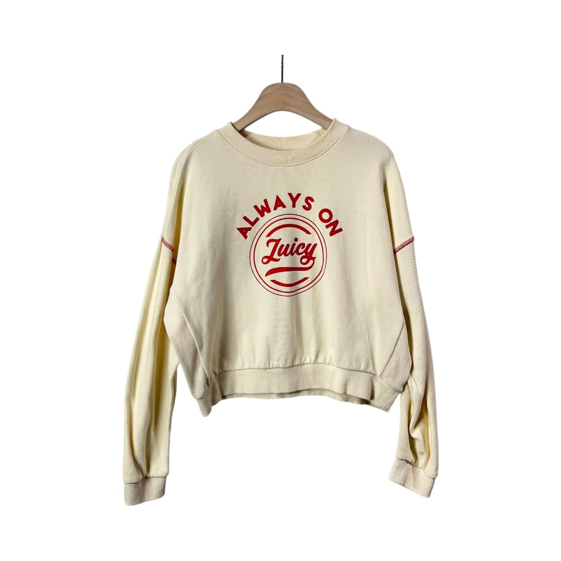 [Juicy Couture] 쥬시꾸뛰르 아웃스티치 크롭 맨투맨 상품이미지1