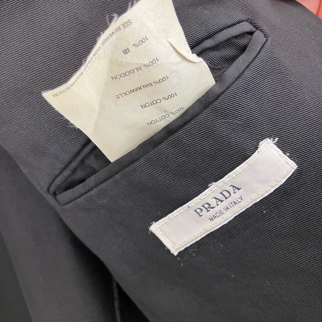 프라다 골드 버튼 코튼 롱 코트 상품이미지6