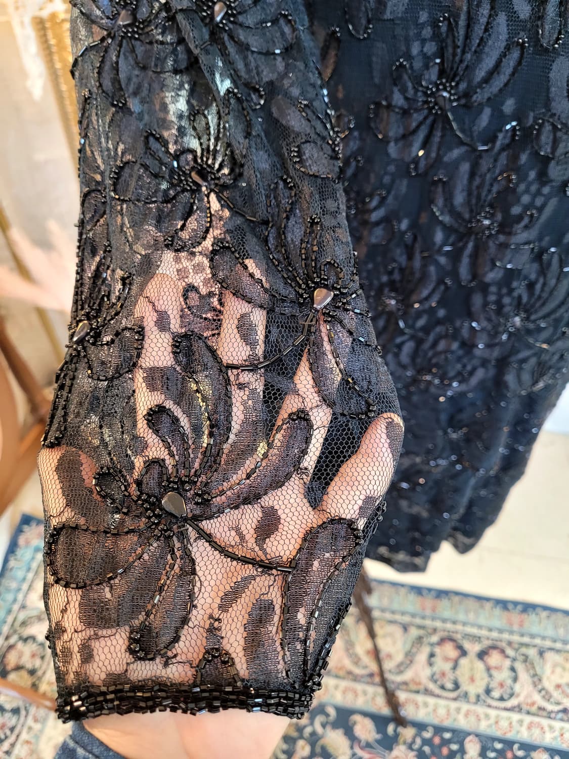 블랙레이스 비즈드레스 상품이미지5