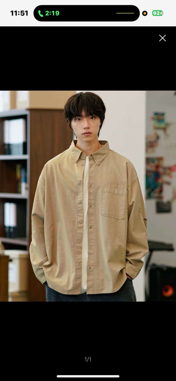 <새것> [L] 제멋 오버핏 셔츠 베이지 상품이미지1