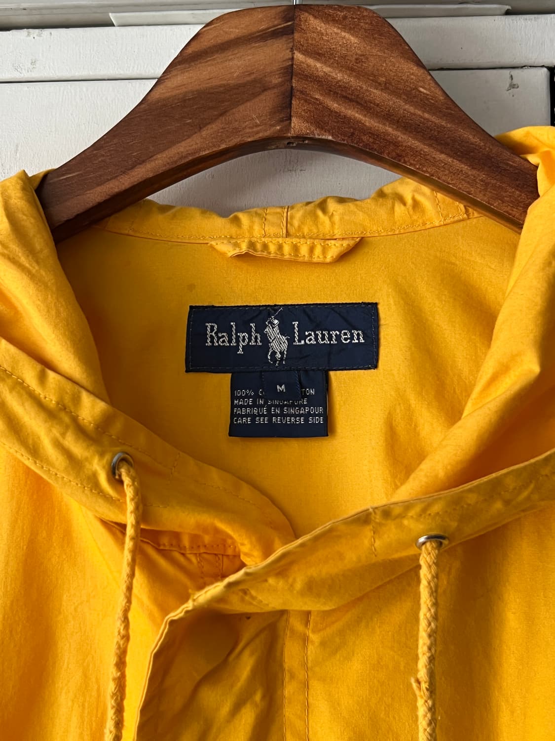 [M]90's 폴로 랄프로렌 옐로우 후드 나일론 자켓 상품이미지2