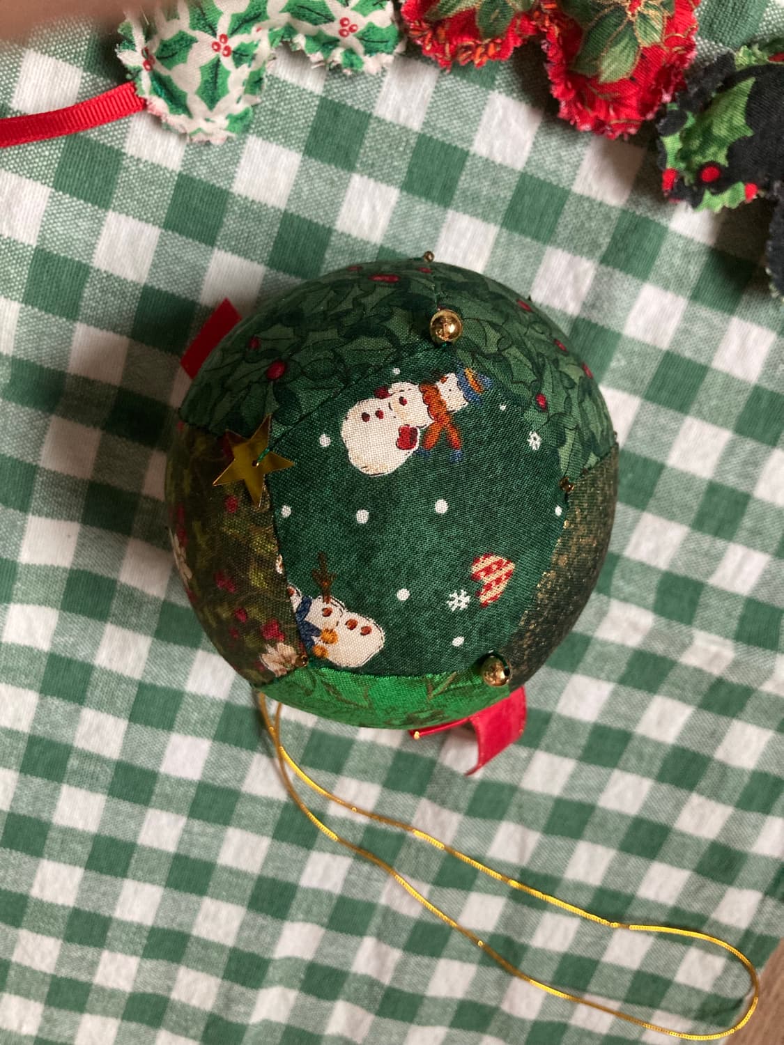 핸드메이드 퀼트 크리스마스 장식 볼 오너먼트 상품이미지3