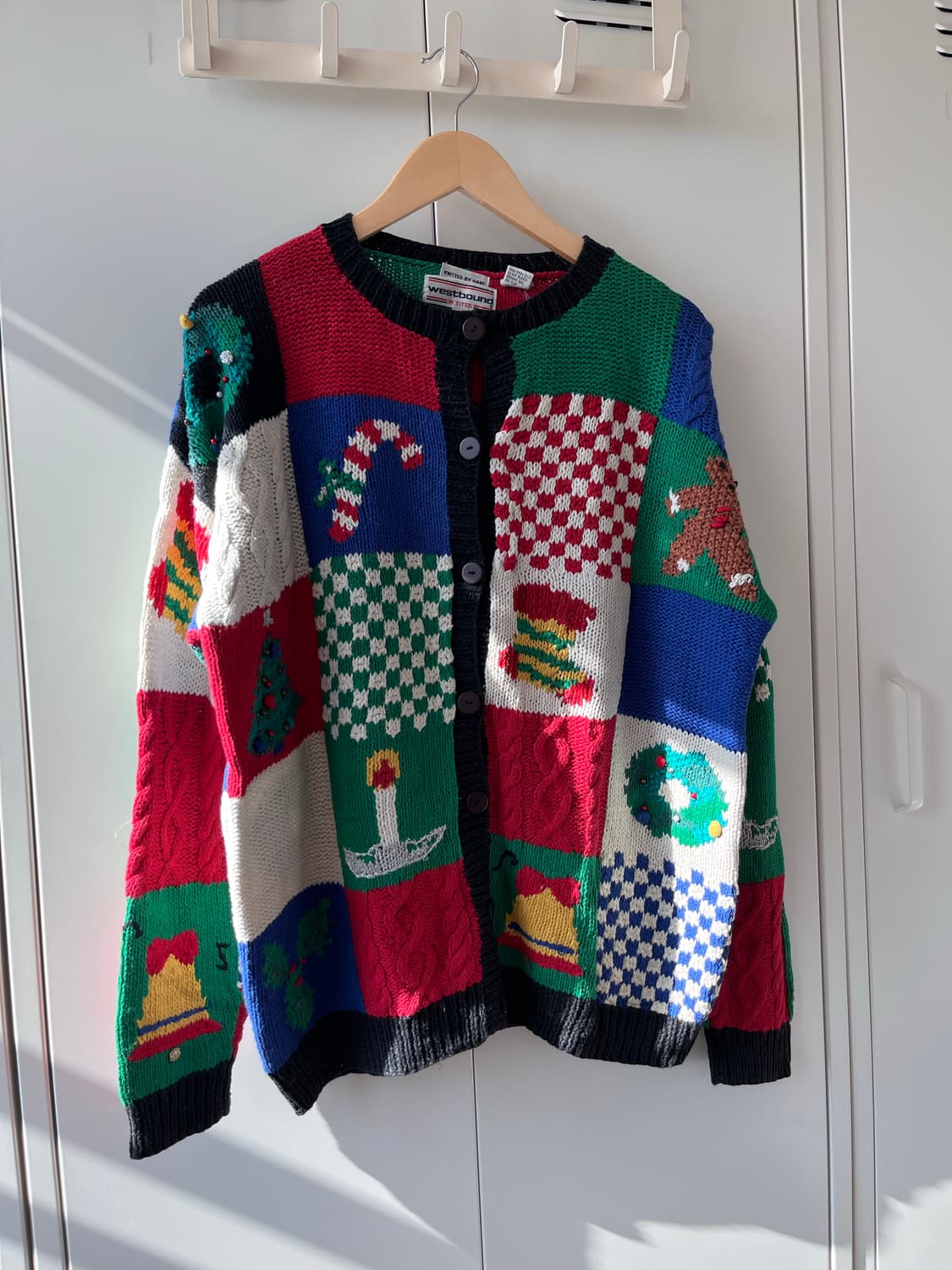 Westbound 체크블록 핸드메이드 니트 가디건  상품이미지3