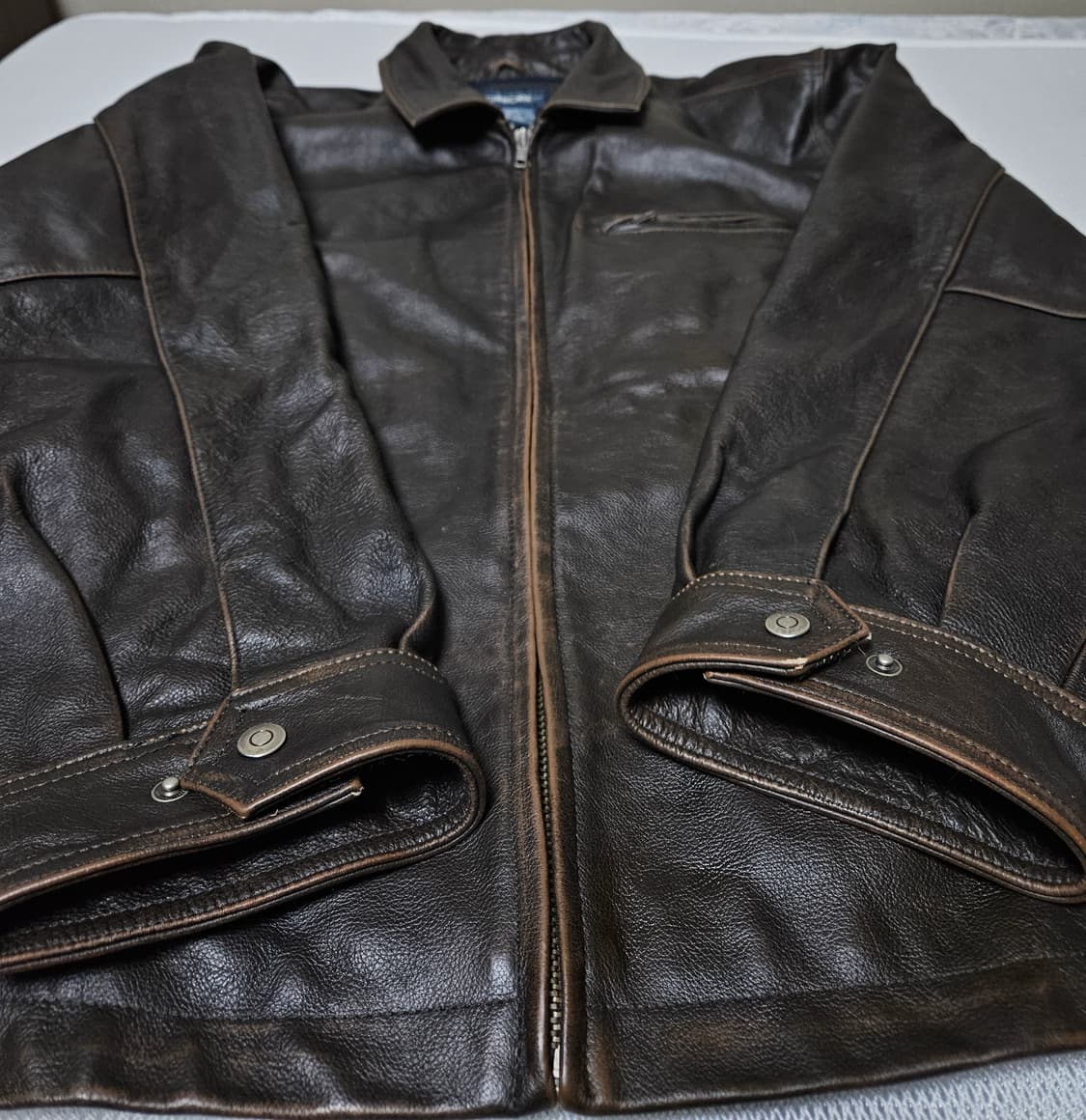 빈티지레더 레더자켓 가죽자켓 카코트 XL 레더 레더카코트 상품이미지3