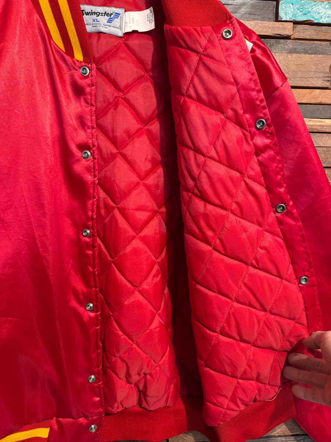 90s usa made usmc satin stadium Jacket 상품이미지9