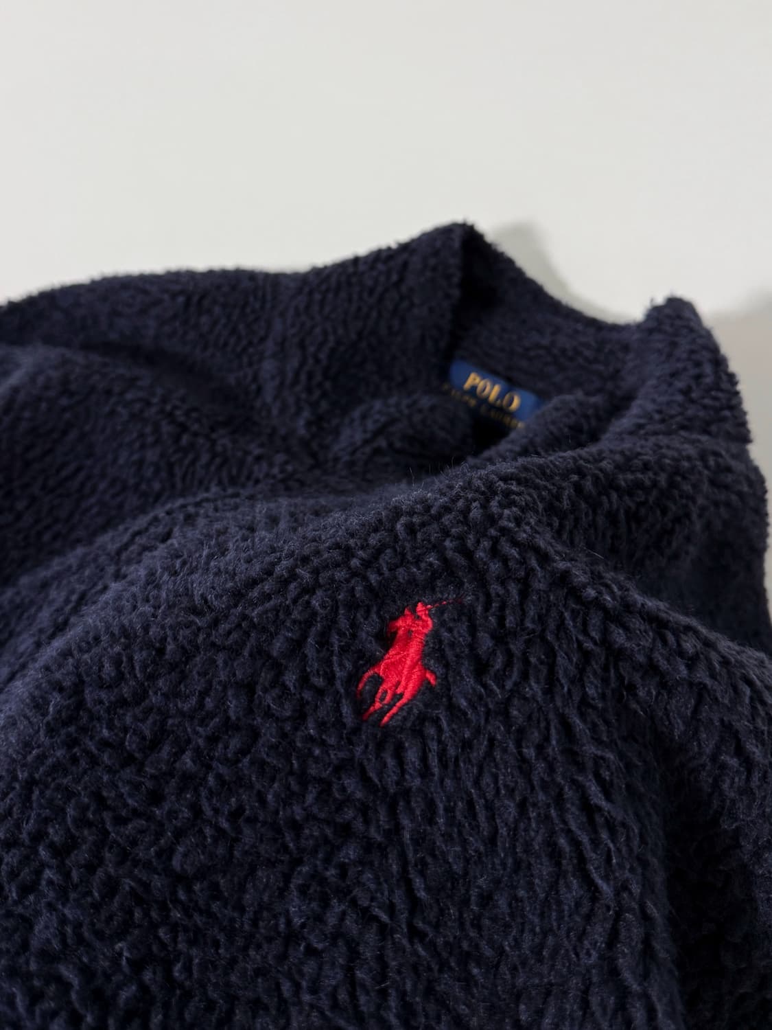 폴로 랄프로렌 오버핏 신형 셰르파 딥네이비 플리스 자켓  상품이미지4