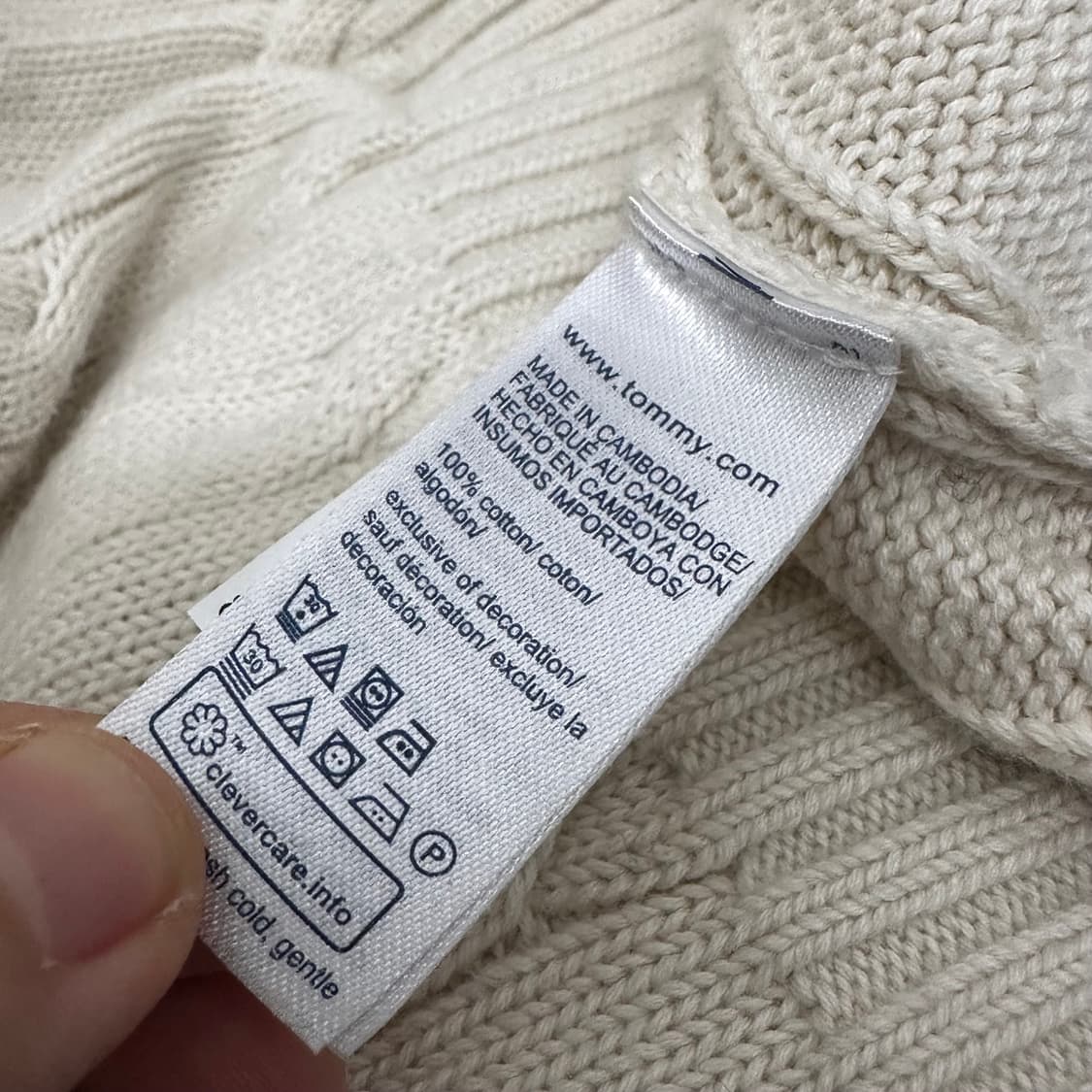 타미힐피거 꽈배기 케이블 니트 아이보리 M 상품이미지9