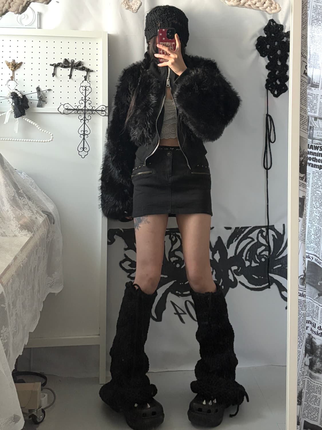 • Black Fake Per Two-Way Jacket  상품이미지5