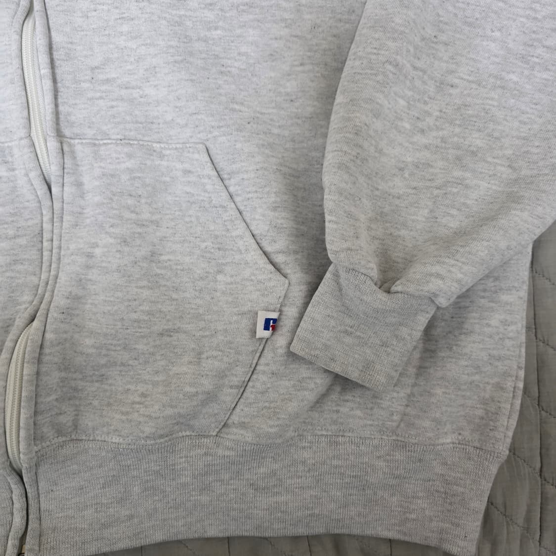 [XXL] 90s USA 러셀 애슬레틱 라이트 그레이 후드집업 그레이트 상품이미지3