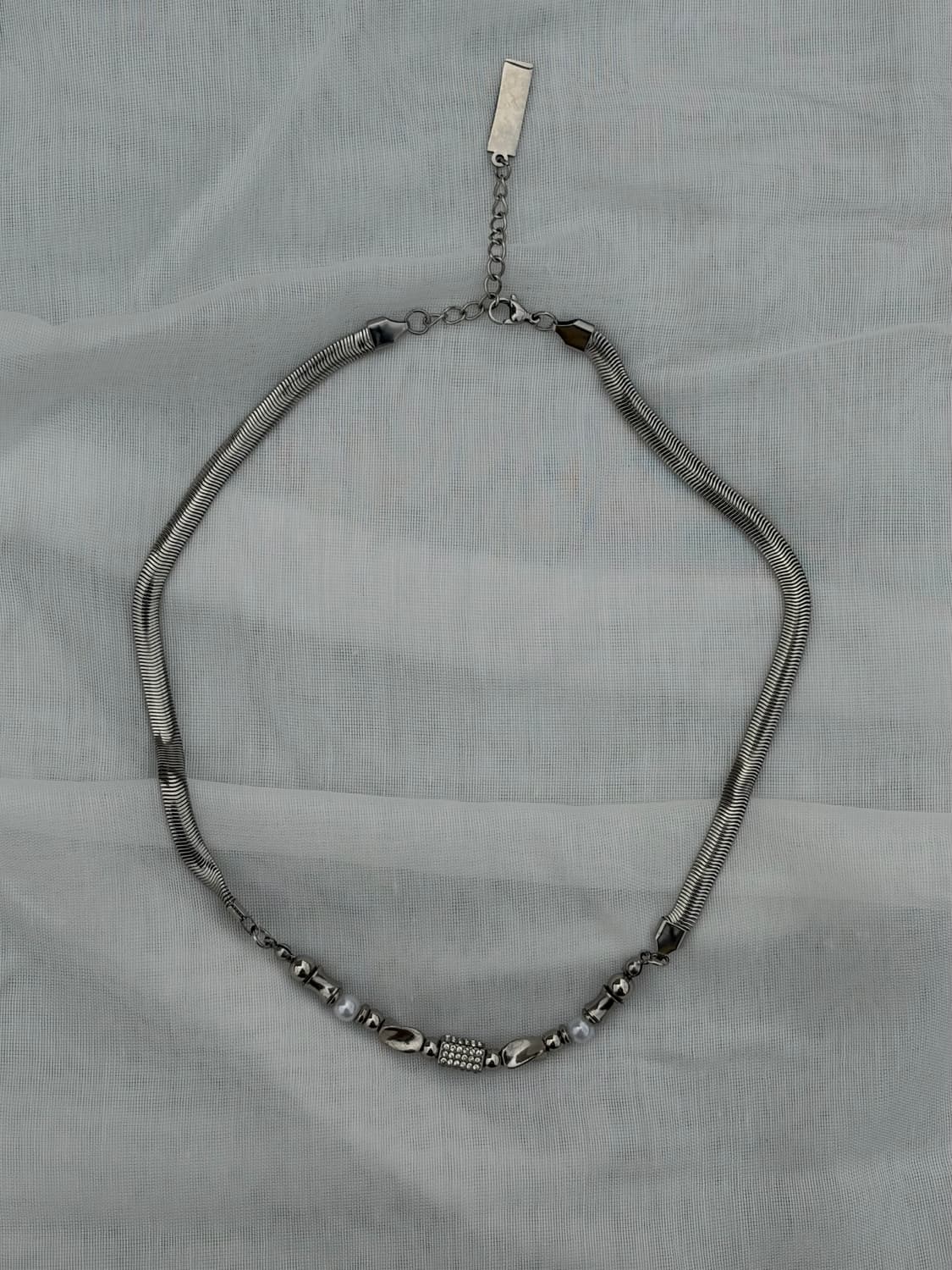 Steel Snake Chain Beaded Necklace목걸이 상품이미지3