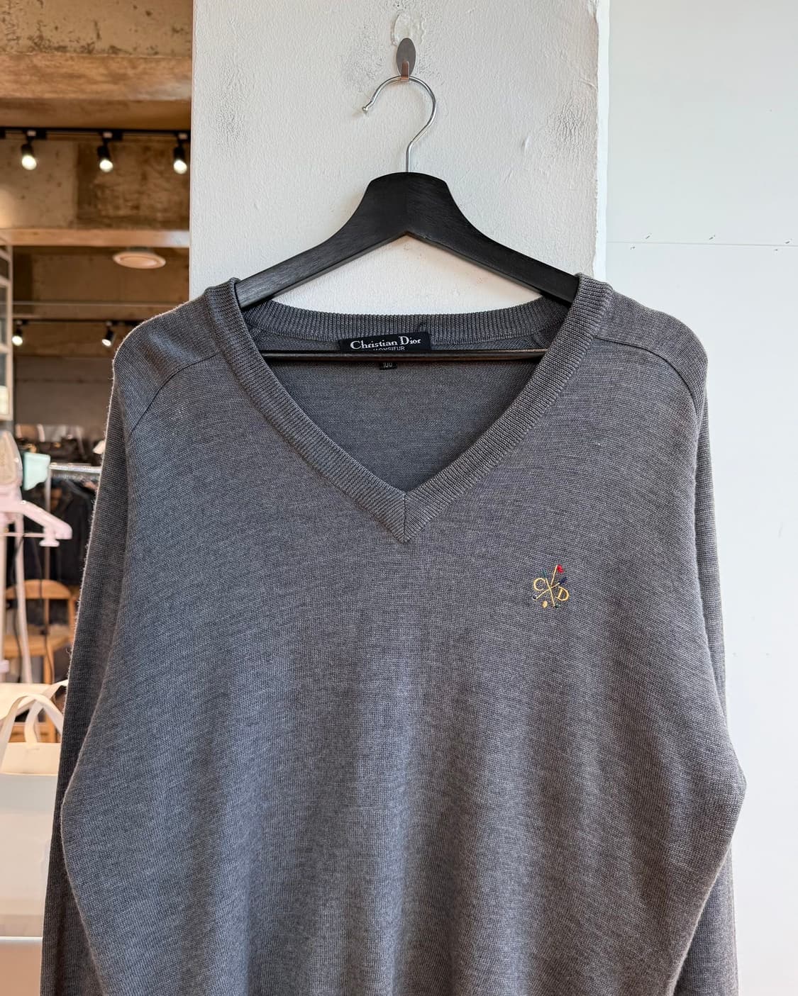 크리스찬 디올 몬슈어 그레이 로고자수 브이넥 니트  상품이미지3