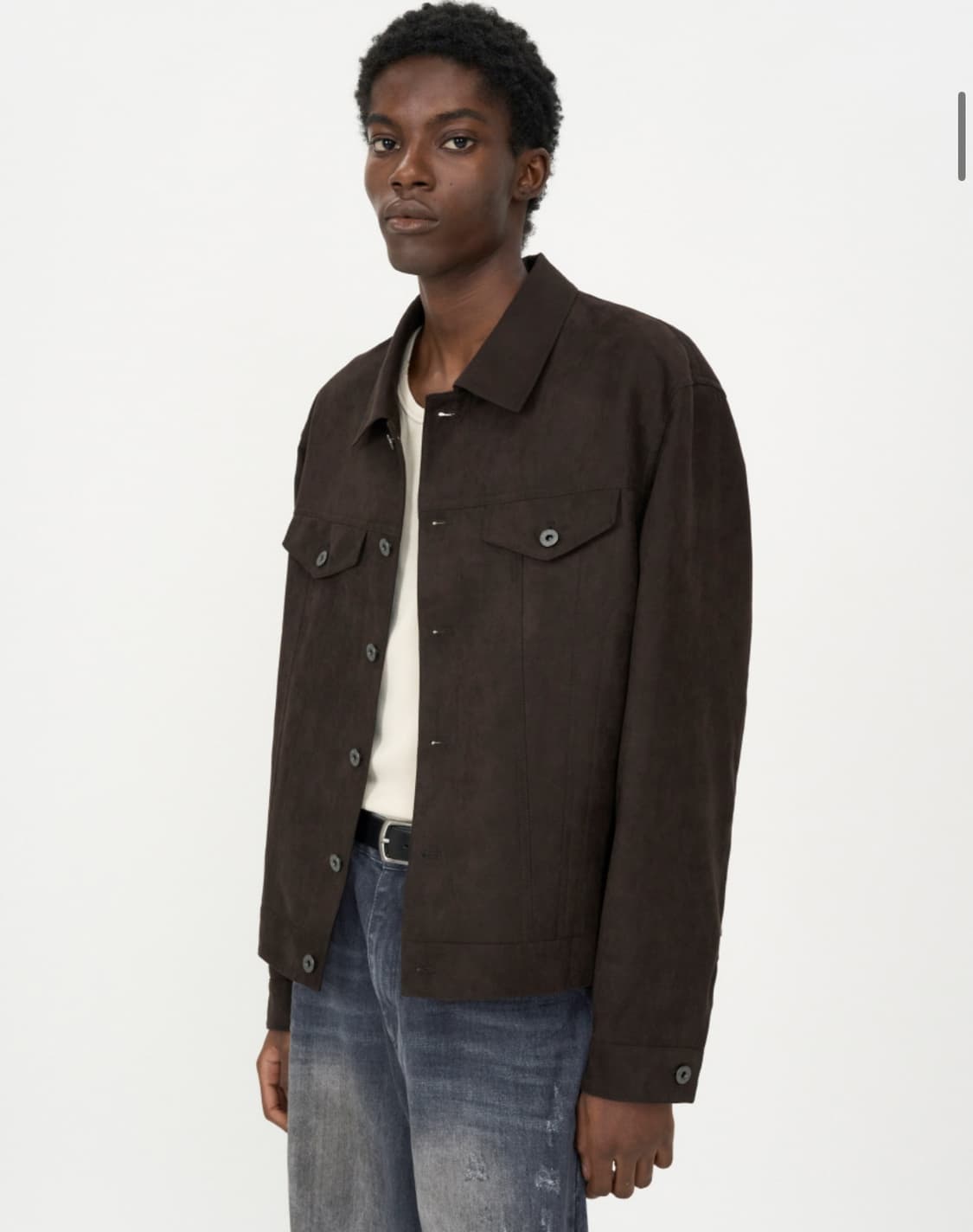 인사일런스 포우 스웨이드 트러커 자켓 BROWN L사이즈 상품이미지3