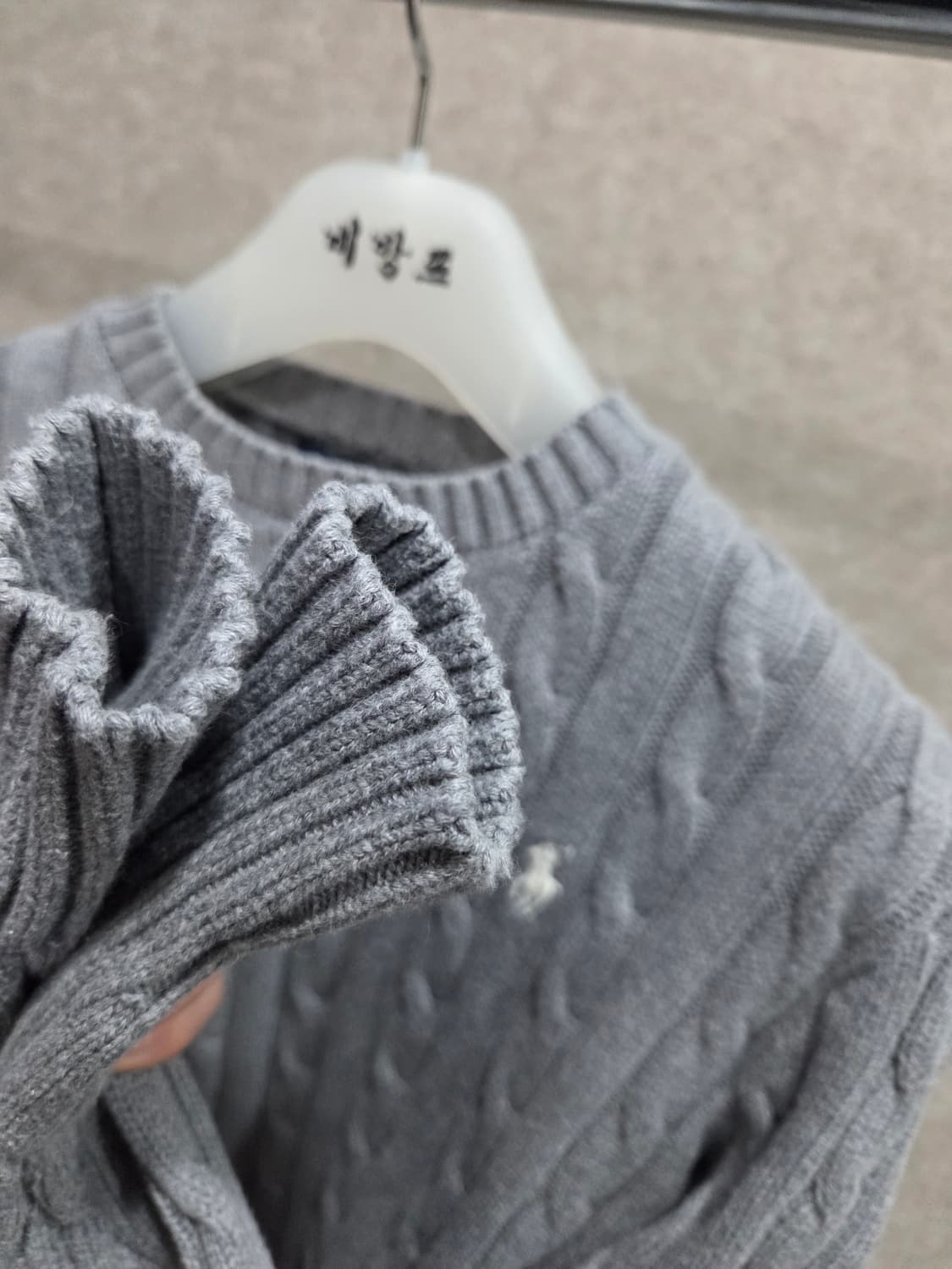 여성 XS 폴로 케이블 니트 긴팔 상품이미지3