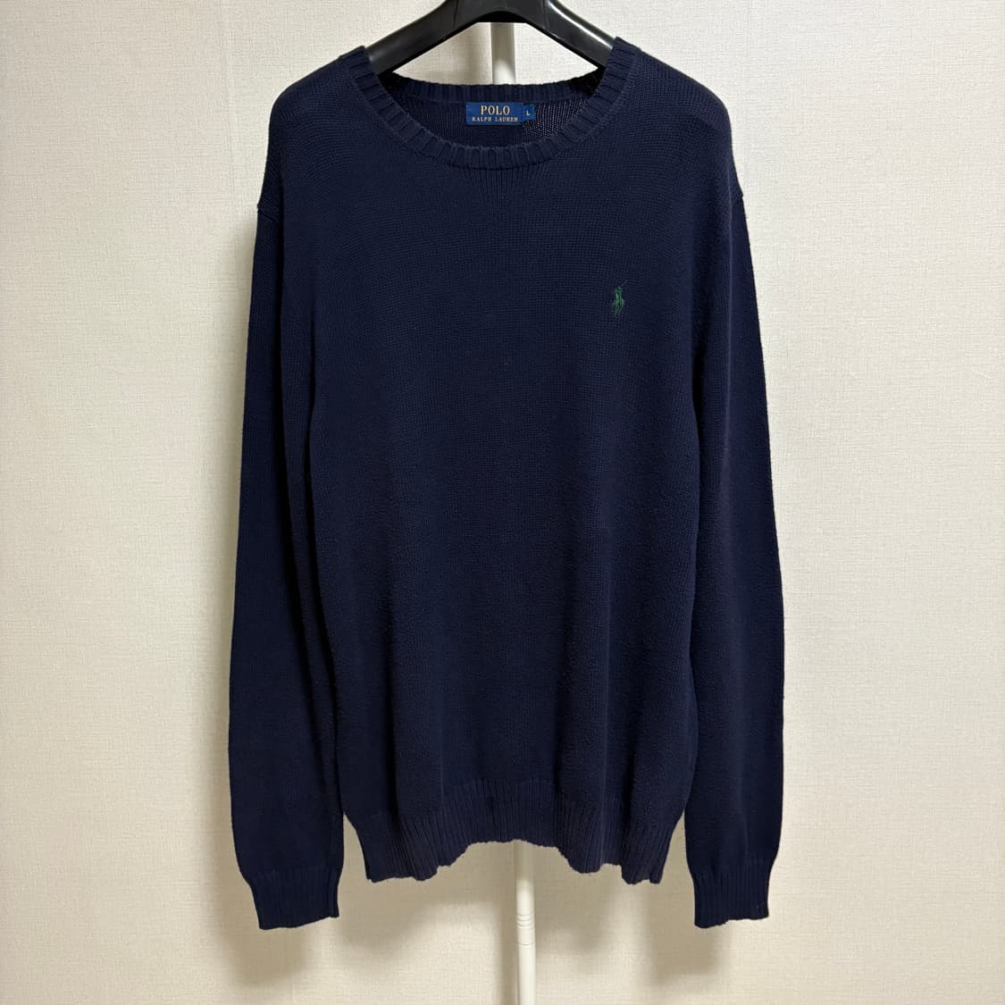폴로 랄프로렌 코튼 라운드 니트 / 네이비, L 상품이미지1
