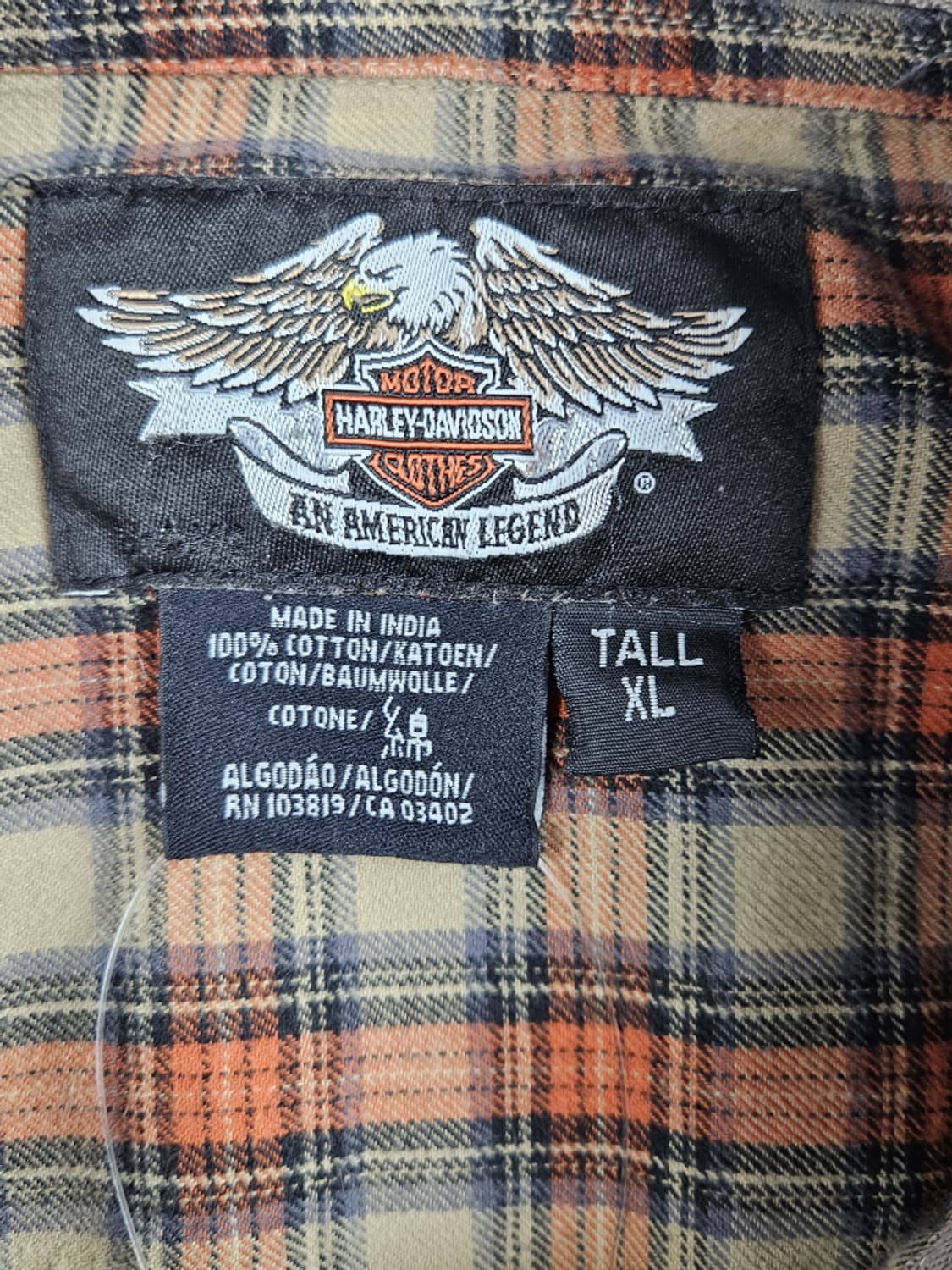할리데이비슨 자수레터링 체크패턴 플란넬 셔츠 ( XL ) / 10471 상품이미지8