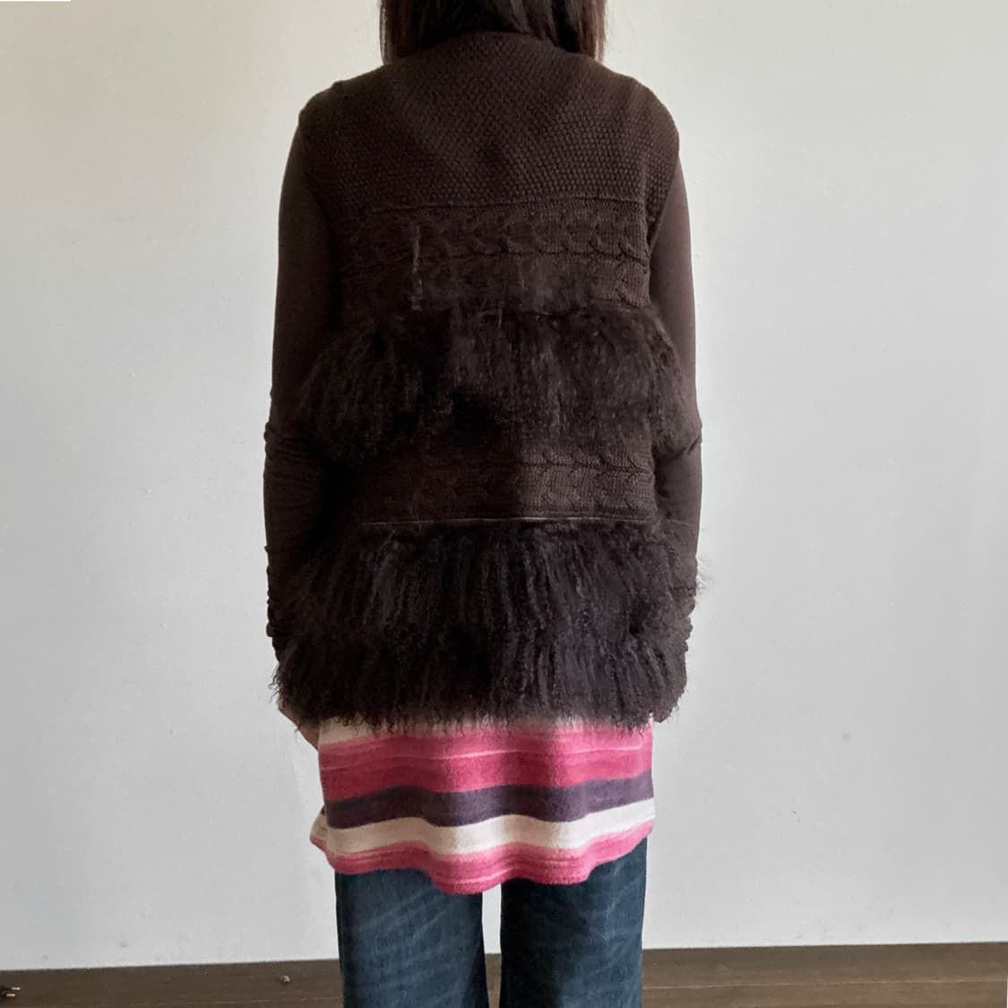 Brown Knit & Fur Trim Vest 39,000원  - CO 상품이미지3