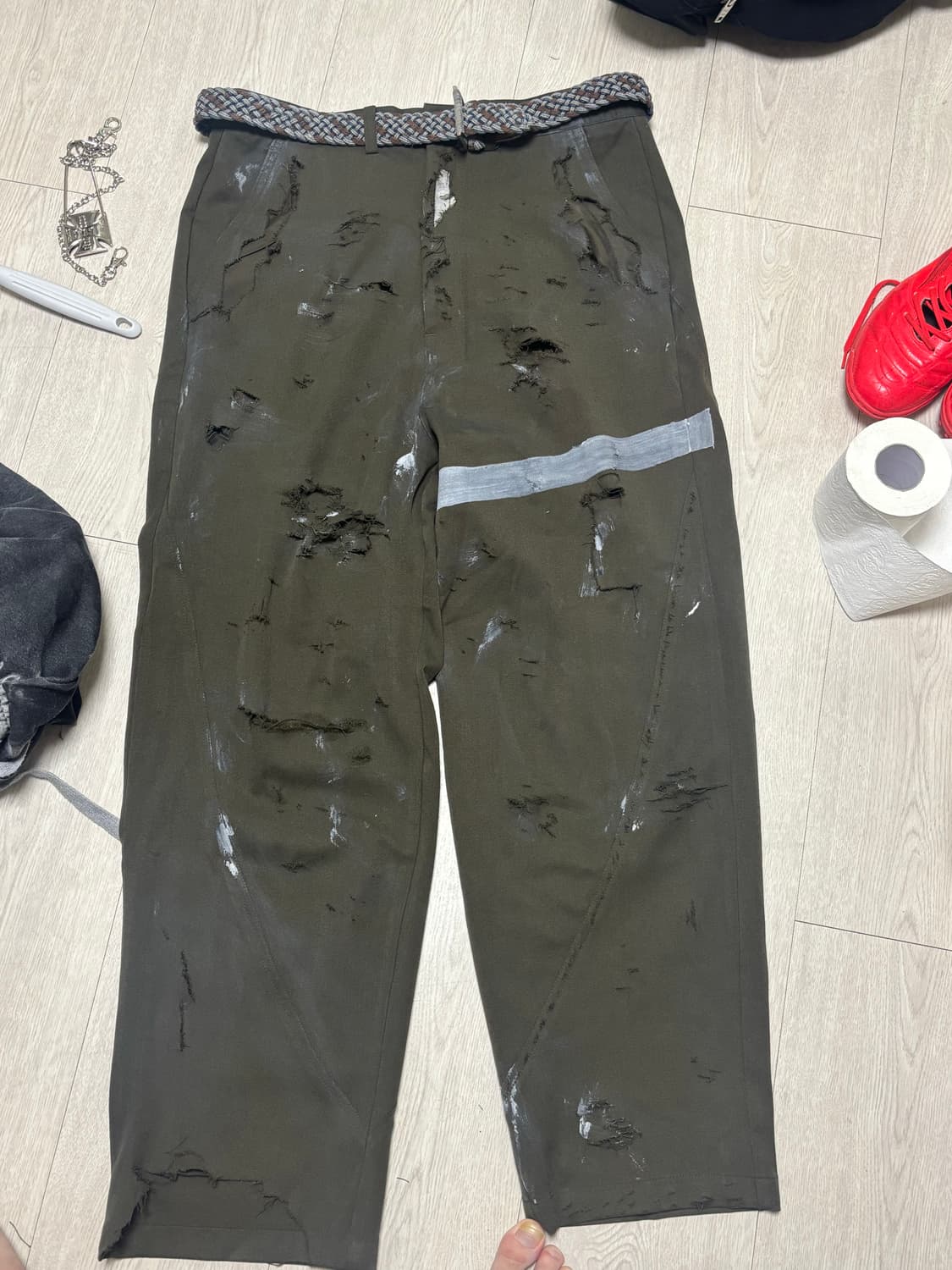 OBM 디스트레스드 엔젤링 팬츠 상품이미지1