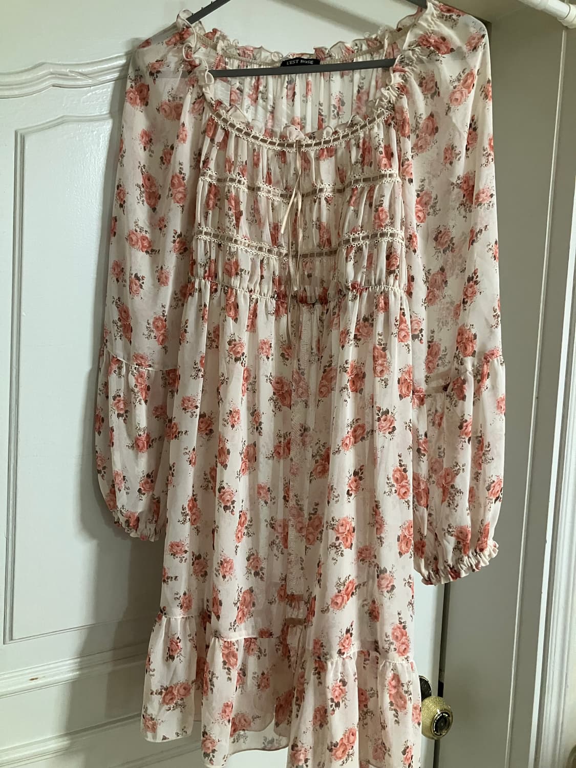 레스트로즈 플라워 모리 하구미 블라우스 미니 원피스 상품이미지1